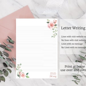 JW lettre papier à lettres téléchargement numérique doublé site fleur eucalyptus