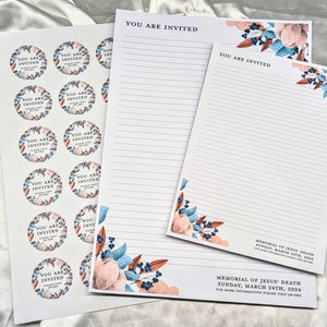 JW Memorial Campaign 2024 You are invited notepad paper lines letter writing set stickers invitation image 3