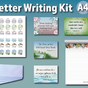 Juego de regalo para escribir cartas JW, tamaño A4.