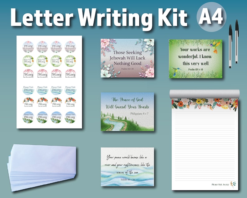 A4 JW letter writing gift set. image 1