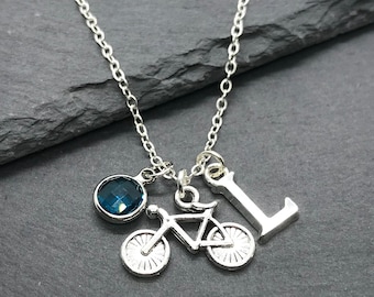 3,4,5,6,7,8,9,10 years old Fun Girl Jewelry Bycicle Charm Necklace Bike heart Girl Necklace with Letter Charm