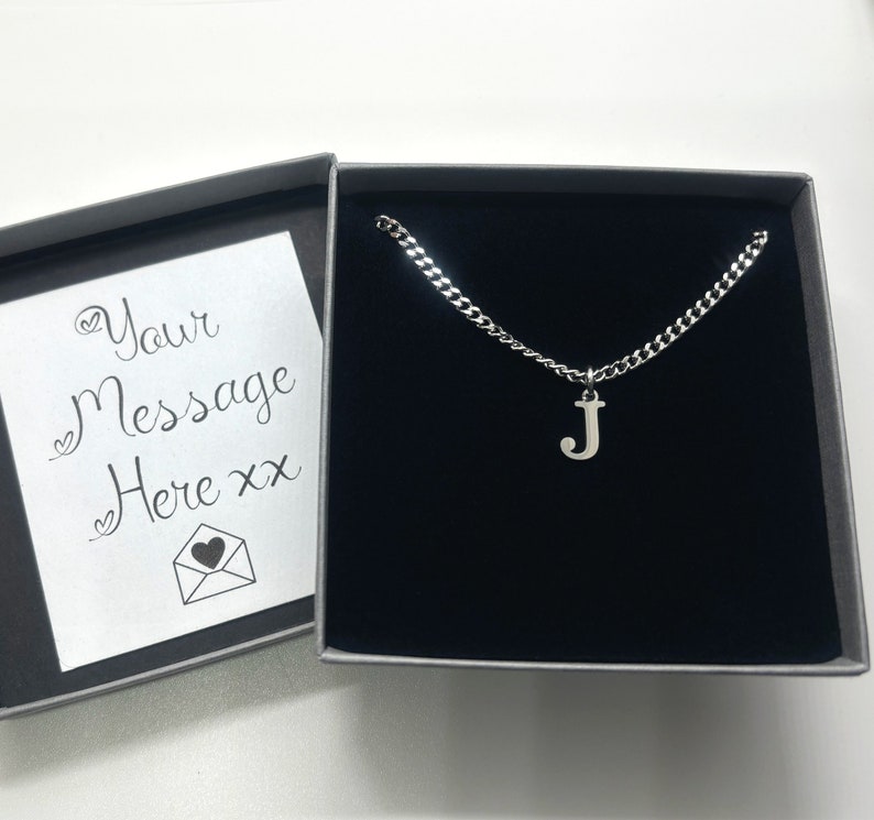 Tiny Stainless Steel Initial Necklace Small Pendant, Stainless Steel