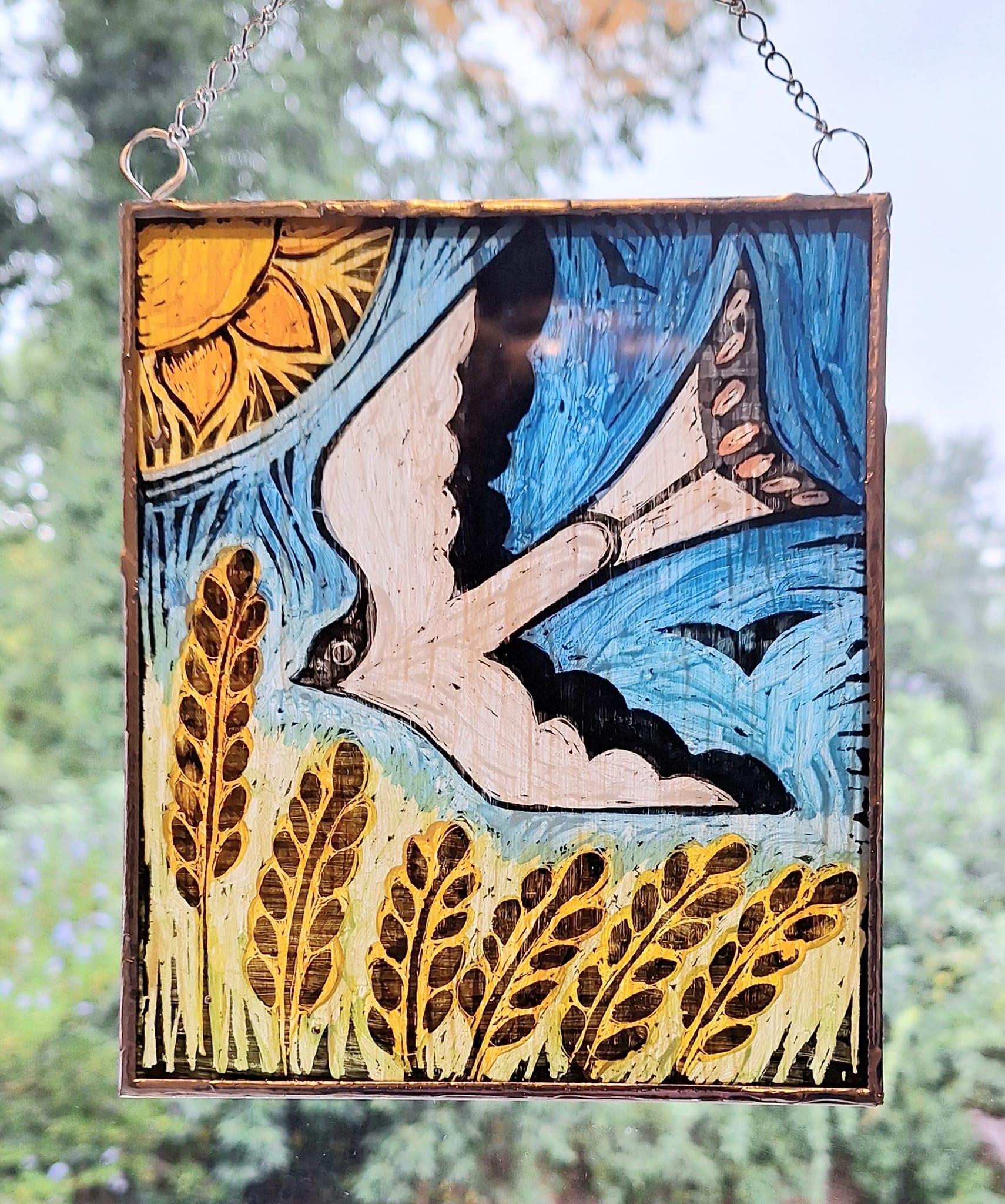 Acchiappasole in vetro a forma di fiore selvatico a forma di ape, ornamento in vetro colorato a forma di ape, regalo a forma di ape per gli amanti del giardino, decorazione per