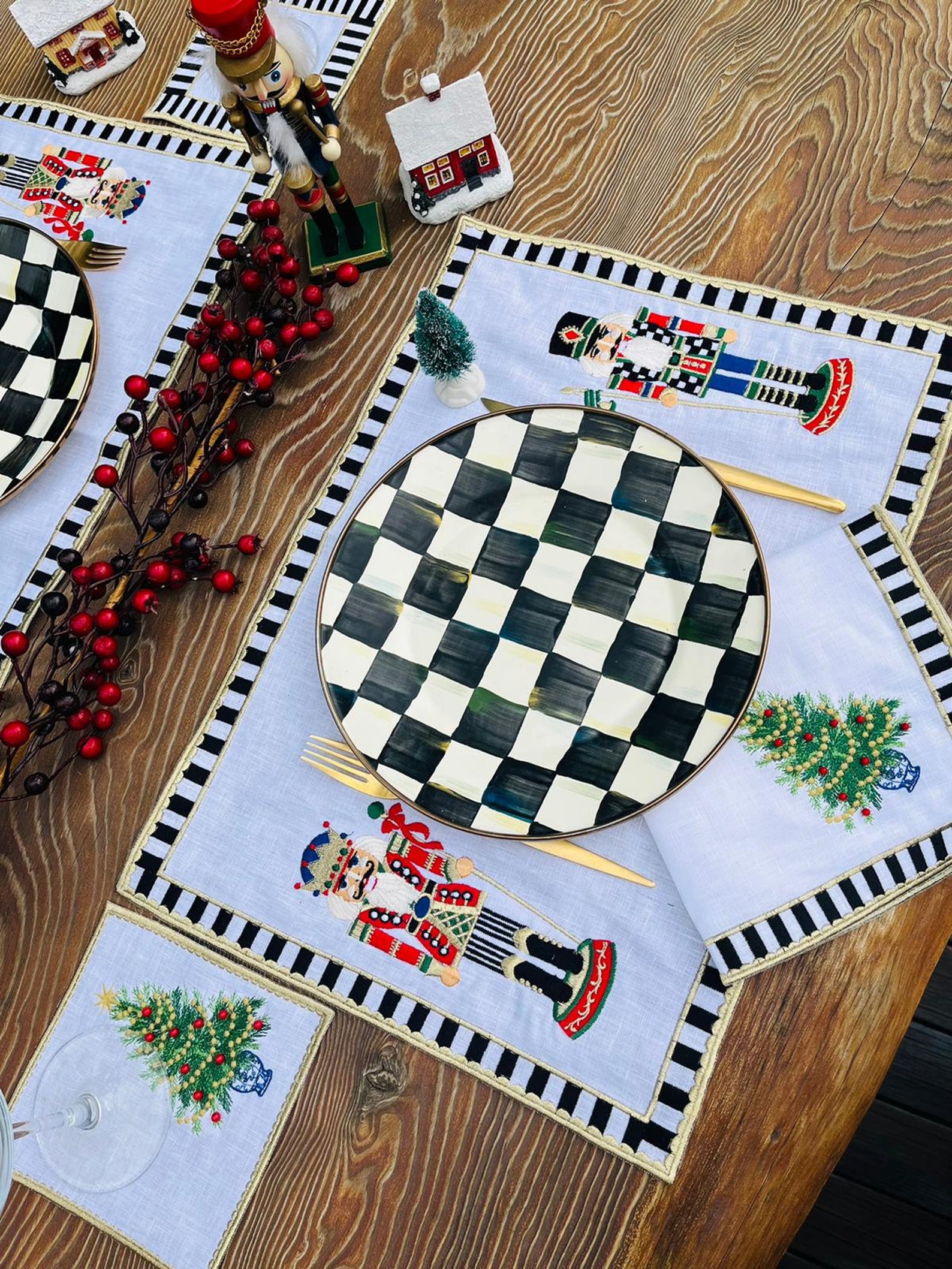 Nutcracker Series Linen Placemats 100 Linen Placemat Set Etsy