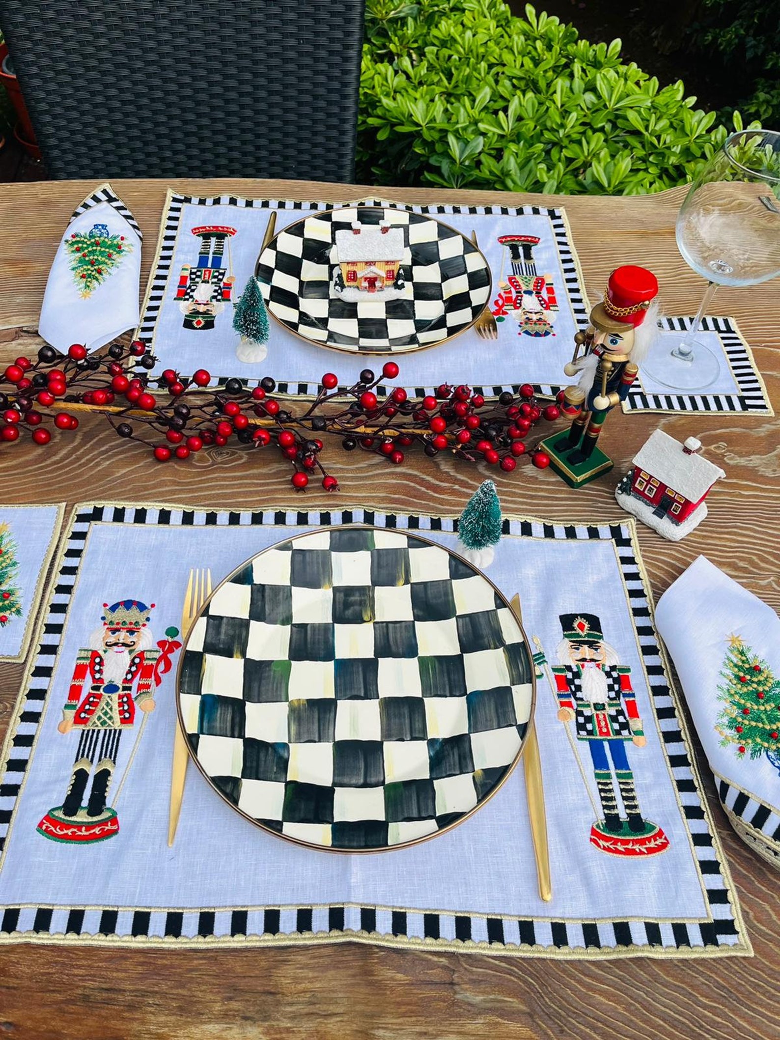 Nutcracker Series Linen Placemats 100 Linen Placemat Set Etsy