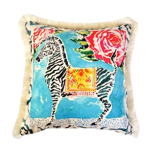 Zebra Print Pillow Cover - Animal Print Cushion - Safari Home Decor Accent