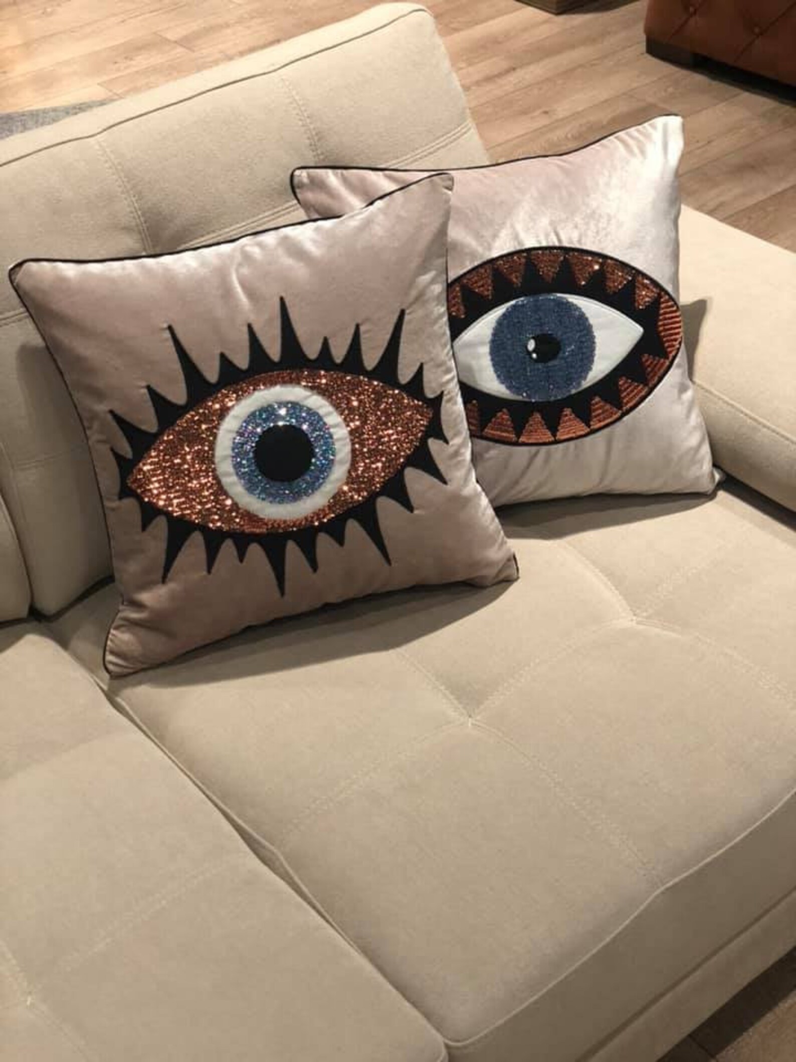 EVIL EYE SHAPED HOOK ACCENT PILLOW main image 1