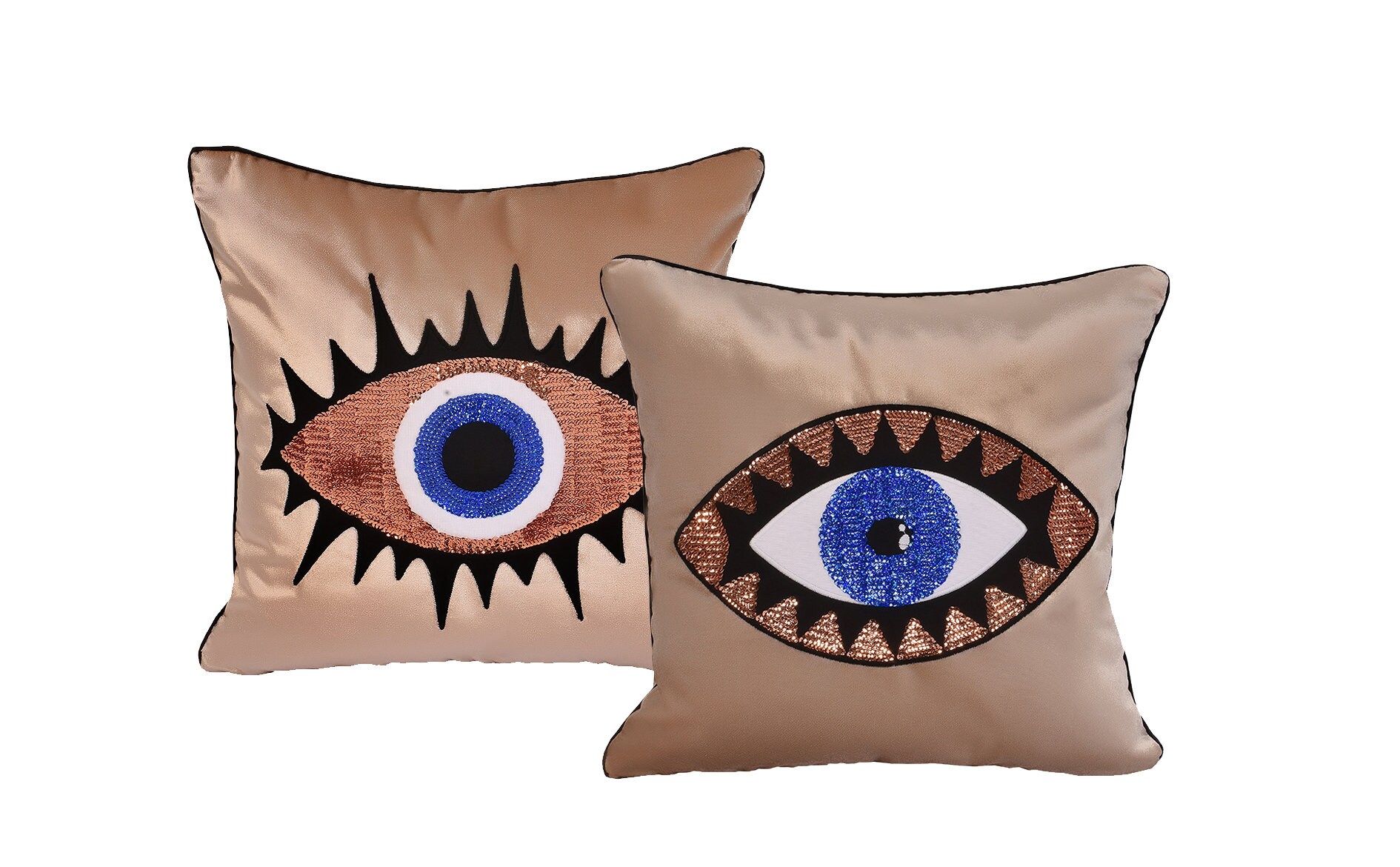 Double Set Evil Eye Pillow Covers Handmade Pillow Cases Etsy