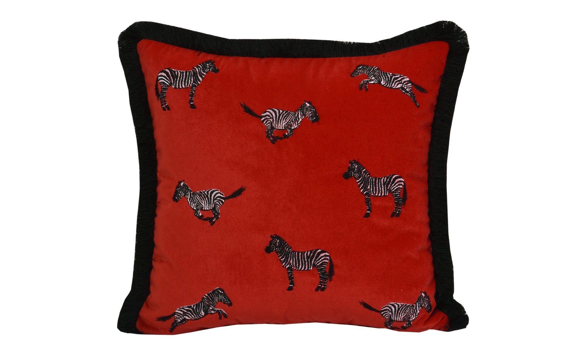 Zebra Pattern Pillow Cover Red Velvet Pillow Case Black Etsy UK