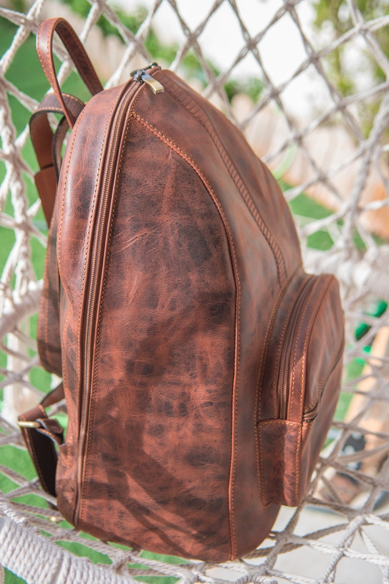 Handmade Brown Carry-on Backpack Made With Authentic Leather - Etsy