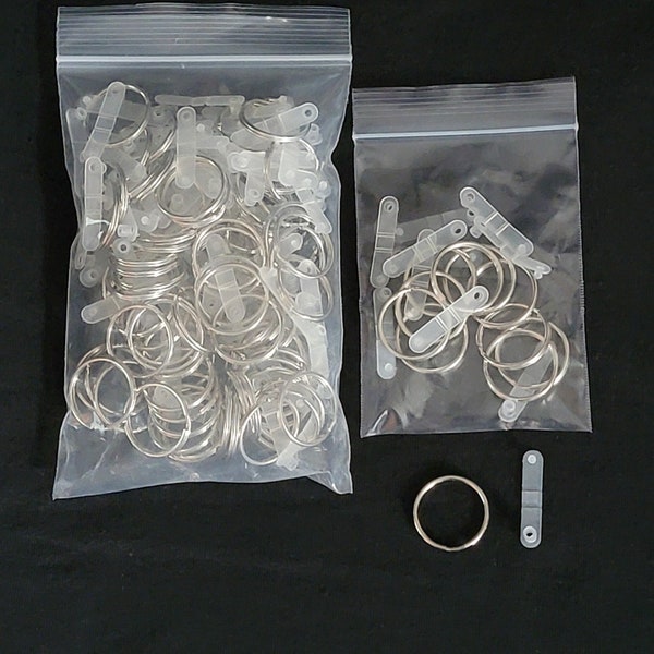 Wholesale keychain rings and plastic connector tabs,  Flat Key Rings Split Keychain, key ring tabs, plastic connector for key ring tab