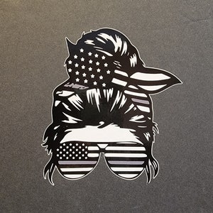 Corrections Sticker - Messy Bun Vinyl Decal for Proud Correctional Officers