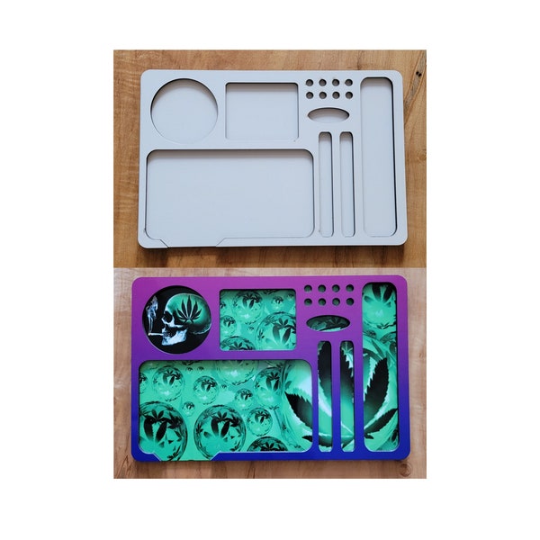Sublimation Rolling Tray - Rolling Tray - Weed Tray - Marijuana Rolling Tray - Pot Tray - 3M DBL Sided Tape & 1/8" insert ADD-ON's Available