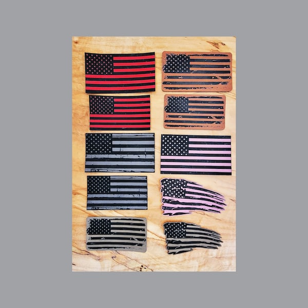 American Flag Patches - Distressed Flag Patches - Leatherette Patch With Adhesive - Hat Patch - Beanie Patch  -  Backpack Patch-Jacket Patch