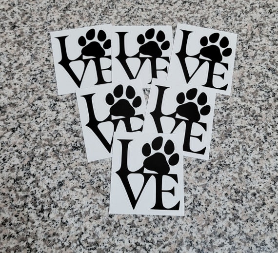 Paw Love Vinyl Decal dog Paw Vinyl Decal dog Paw Sticker Etsy