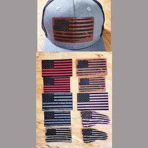 American Flag Patches - Distressed Flag Patches - Leatherette Patch With Adhesive - Hat Patch - Beanie Patch  -  Backpack Patch-Jacket Patch