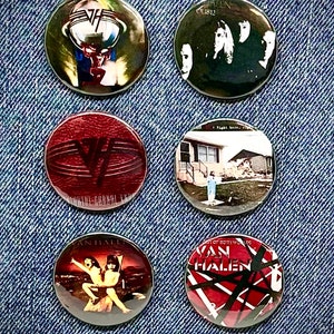 Van Halen (Hagar Era) The First 5 - 1.5” Pin Back Button Set w/ Bonus Button