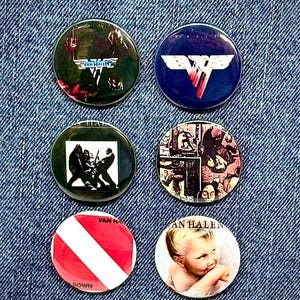 Van Halen Roth/ Hagar Era Complete Set W/ Exclusive Best Of Vol. 1 & Tokyo Dome Covers Pin Back Buttons. 14 Total.