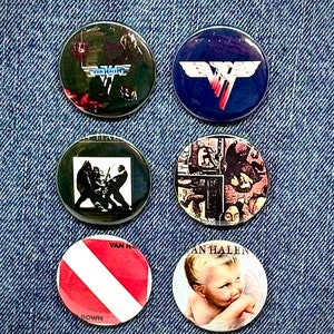 Van Halen (Roth Era) The First 5 - 1.5” Pin Back Button Set w/ Bonus Button