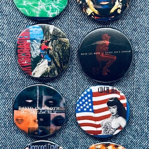 Diamond David Lee Roth- 1.5” Pin Back Button Set w/ Bonus Button