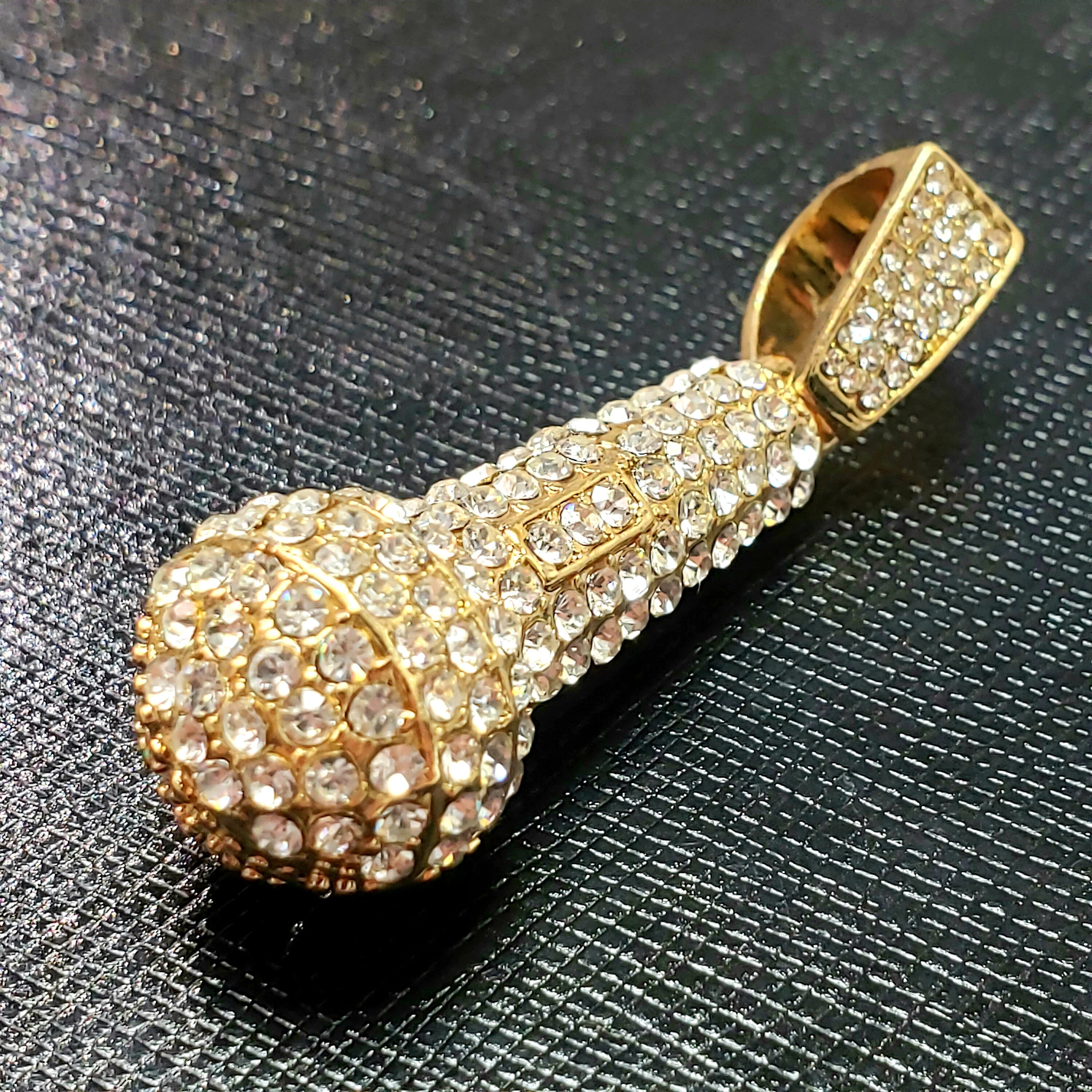HIP HOP Lab Diamond Microphone Pendant w/ 4 mm Rope Chain Etsy