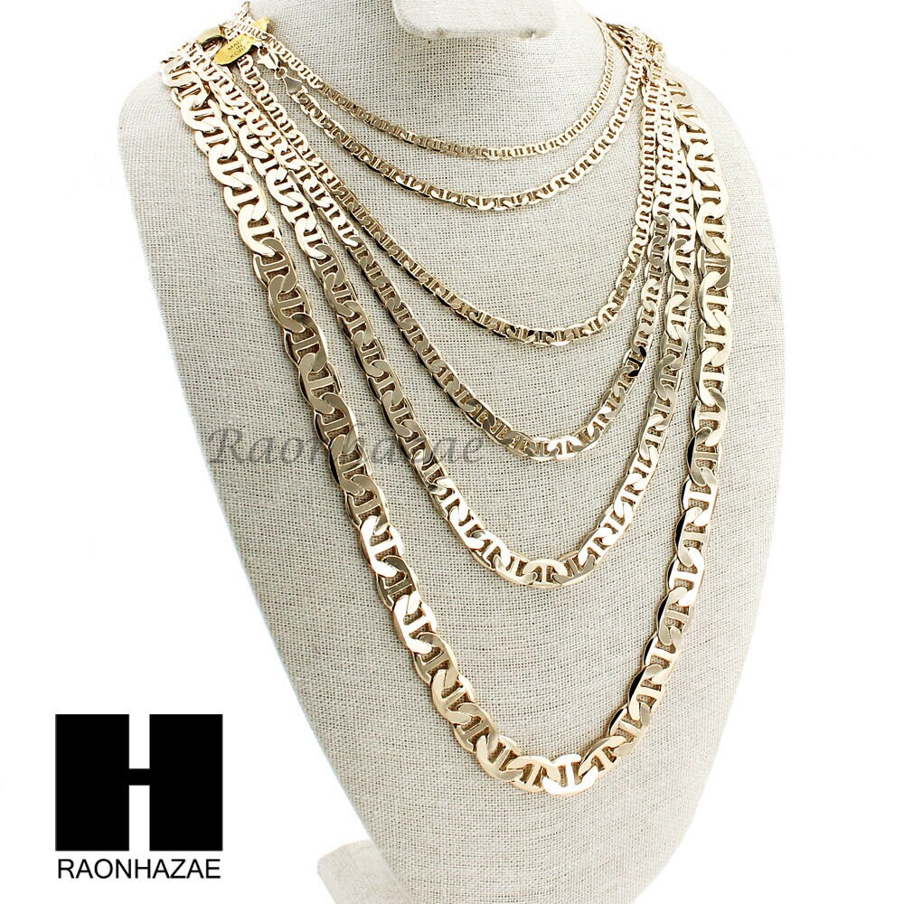 Cadena de collar Gucci Link Marina de oro chapado en oro de 14 Etsy