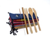 My Little Panda Compact Bamboo Lunch Set, Eco-friendly and 100 Natural reusable bamboo cutlery