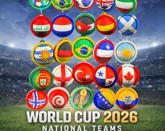 World Cup National Flag Soccer Ball Spinning Keychains