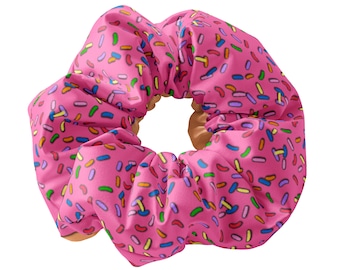 Elastico per capelli con ciambella rosa, elastico per capelli a forma di ciambella