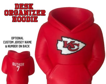 Chiefs Pencil Holder Desk Organizer with Customizable Name and Number on Back