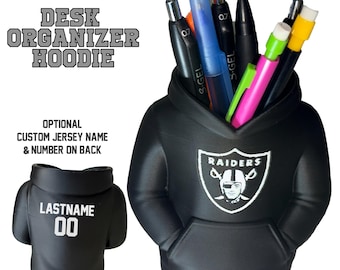 Raiders Pencil Holder Desk Organizer with Customizable Name and Number on Back