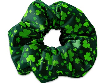 Saint Patricks Day Clovers Deep Green Scrunchie Haargummis, St Patricks Day Scrunchie Haargummis, St. Patricks Day Green Scrunchy, St Pattys Day