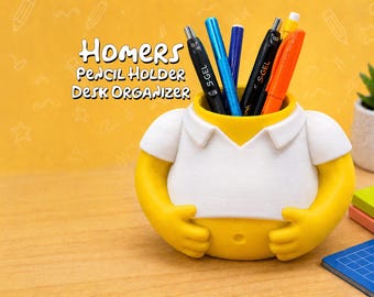 Homer's Pencil Holder Desk Organizer - Customizable T-Shirt text