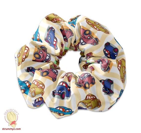 Vintage Illustrated Multi Color Bugs Vintage Car Scrunchie Etsy