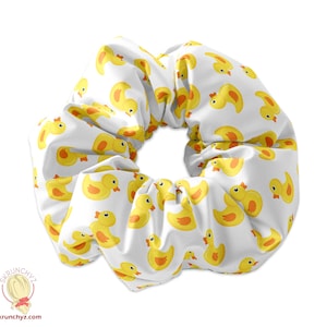 Cute Rubber Ducky Scrunchie Hair Tie, Rubber Duckies Scrunchies, Duck Scrunchys
