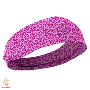 Leopardmönstrat stretchigt pannband - Lila leopard - Korall leopard - Trendigt pannband, perfekt för både vardags- och sportkläder Pink Leopard