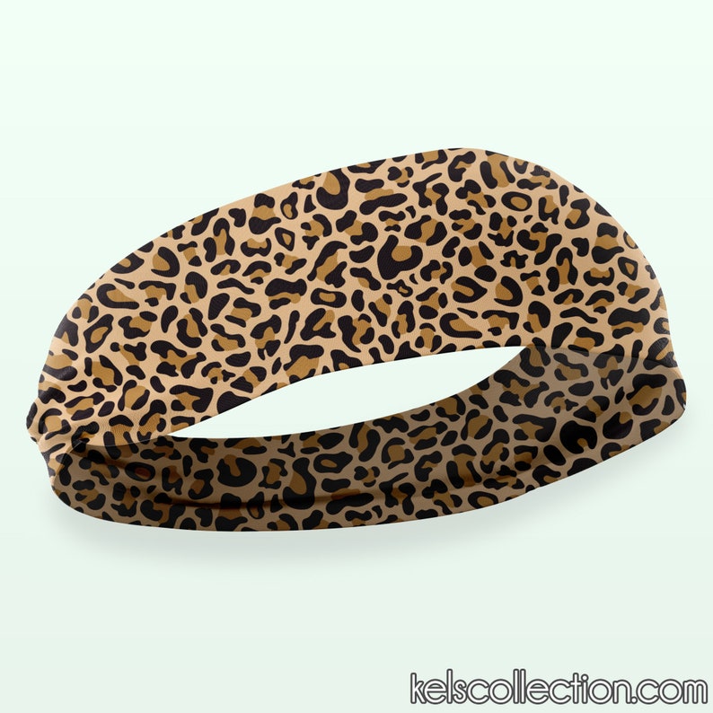 Leopardmönstrat stretchigt pannband - Lila leopard - Korall leopard - Trendigt pannband, perfekt för både vardags- och sportkläder Leopard