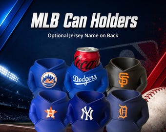 Baseball Hoodie 12oz Can Holders with Customizable Name on Back - More Teams Coming Soon - Request any team!