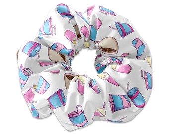 Coffee Lover scrunchy haarelastiekje, koffie scrunchies, Java scrunchys, leuk cadeau-idee voor de koffieminnende moeder