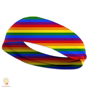 Rainbow Stripes Stretchy Headband Hair Tie,Cute Rainbow Hair Accessory,Colorful Rainbow Striped Hair Tie Accessory, Rainbow Workout Headband