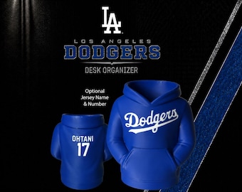 Dodgers Pencil Holder Desk Organizer with Customizable Name and Number on Back
