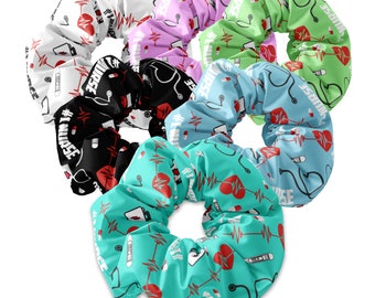 Cravate pour cheveux Infirmière Scrunchie, #1 Infirmière Scrunchys, Cravate pour les soignants et les infirmières, Cadeau de la Semaine d’appréciation des infirmières, Accessoire de soignant médical