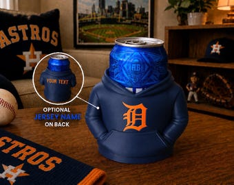 Tigers 12oz Can Holder with Customizable Name on Back