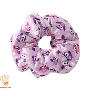 Cute Owls Scrunchy, Colorful Owl Scrunchies, Owl Print Scrunchy Hair ties, Animal Hair Accessories
