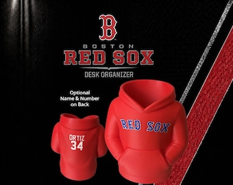 Red Sox Pencil Holder Desk Organizer with Customizable Name and Number on Back