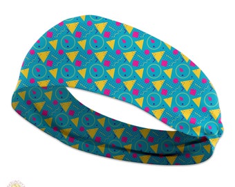 80's Memphis Style Pattern Stretchy Headband Collection, Memphis Headband, Retro Headbands, 80s Head bands