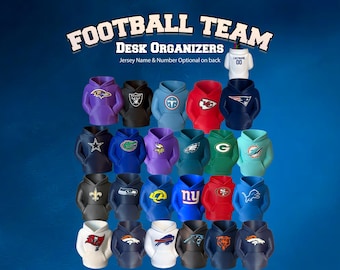Football Pencil Holder Desk Organizers with Optional & Customizable Name and/or Number on Back