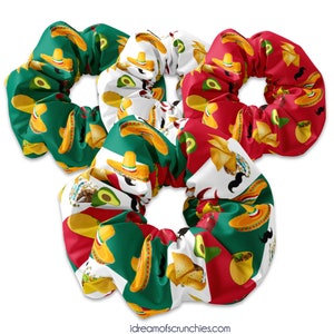 Patrón de celebración del Cinco de Mayo Lazos para el cabello Scrunchie, Cinta para el cabello con la bandera de México, Accesorio para el cabello Bandera Mexicana, Cinco de Mayo
