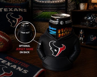 Texans 12oz Can Holder with Customizable Name on Back