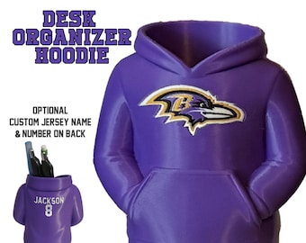 Ravens Pencil Holder Desk Organizer with Customizable Name and Number on Back